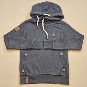 Naketano Hoodie Women Medium Sweater Pockets Blend Dark Gray